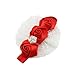 Demarkt 1 Set(6 Pcs) Baby Girl Hair Accessories Cute Three Rose Flower with Diamante Headband Infant Kids Children's Elastic Decorative Hairband