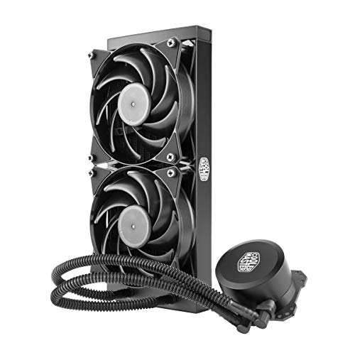 Cooler Master Masterliquid Lite 240 Liquid CPU Cooler 240 Mm Radiateur, 2 X Masterfan Air Balance 120 Ventilateurs, modèle Pompe Mlw-D24 M-a20pw-R1