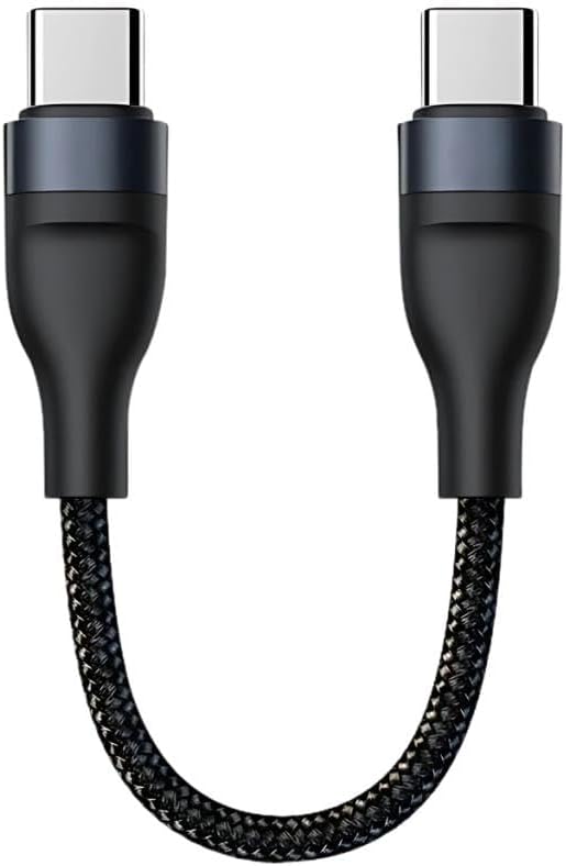Coofbe Super Şarj 5A 66W Type-C Şarj Kablosu Kısa Type-C Powerbank Şarj Kablosu Örgü Kopmaz Kablo