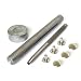 Produktbild 100 Pcs x 8mm Doppel Kappe Messing Nieten Zwei Teilen + 3 Sets Einstellwerkzeug für Leder Kunst & Basteln Stoff Bekleidung Reparatur von Trimming Shop - Silbern, 8mm