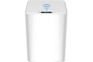 Gevvnss Pattumiera Intelligente con Sensore,Pattumiera Automatica 15 L Silenziosa,IPX5 Impermeabile,Elettrico Pattumiera Bagno con Coperchio per Cucina,Bagno,Ufficio e Soggiorno,Bianco