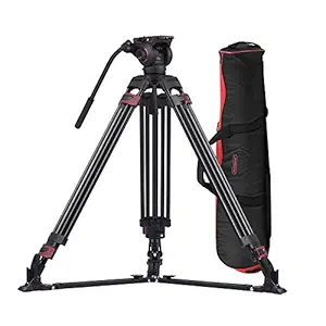 miliboo MTT609A Aluminum Fluid Head Camera Video Tripod for Camcorder