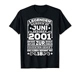 Super Geburtstagsgeschenk für Teenager mit Jahrgang 2001, die im Juni Geburtstag haben und volljährig werden. Ob Mädchen oder Jungen, Damen oder Herren, Frauen oder Männer, dieses Shirt passt für jeden Teenager und kommt immer gut an bei Jugendlichen!