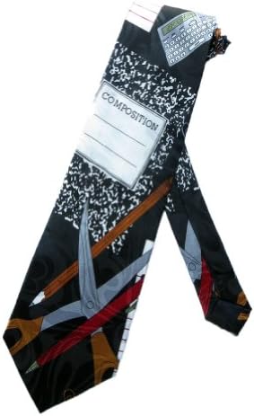 Roberto Cellini Mens Notebook School Teacher Necktie - Black - One Size Neck Tie