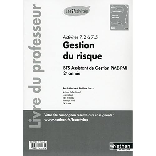 Activités 7.2 à 7.5 - Gestion du risque - BTS AG PME-PMI