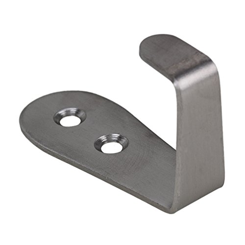 BQLZR Edelstahl Orangizer Lagerung einzelne Zinke Wandmontage Mantel Hut Robe Winkel Aufhaenger Haken Packung mit 10 - 2