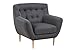 Produktbild AC Design Furniture 60483 Sessel Jimmy, Circa 93 x 87 x 84 cm, Stoff Dunkelgrau