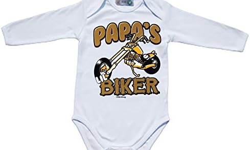 USA – Papas Motorcycle Biker Baby Body Organic Body Suit Long Sleeve Baby Romper white White 74-80