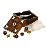 Holzspielzeug Aus Indien – Solitaire Und Tic Tac Toe – Zwei Spiele In Einem 11,43 Cm - 3