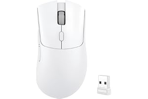 WolfLawS Wireless Gaming Mouse, 2.4G/Buletooth, Lightweight, 4 Adjustable DPI, Rechargeable Optical Wireless Mouse with Long Battery Life, Silent Click, for PC/Mac/Laptop, White