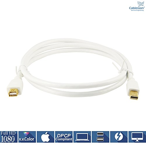 Cablesson 2 Meter / 2 m Mini Displayport Verlängerungskabel – Stecker auf Buchse Thunderbolt Anschluss (für Apple Mac, Apple LED Cinema Display, etc) 1080p - 4