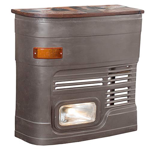 Hausbar Original matt schwarz inkl. Lichtanlage Oldtimer Bar Bartresen Tresen Tresentisch halbe LKW Front rechte Seite
