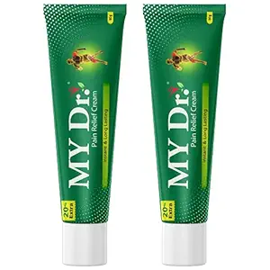 MY Dr. Pain Relief Cream 60g (50g + 10g Free) - Pack of 2 - Relieves Back Pain and Joint Pains - Non-Sticky, Stain-Free and Fast Absorption