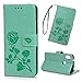 Produktbild Xiaomi Mi A2 Lite/Redmi 6 Pro Hülle Case, Rose PU Leder Wallet Tasche Flip Brieftasche Schutzhülle Bookstyle Handyhülle TPU Case mit Standfunktion Cover Stoßdämpfung Handy Xiaomi Mi A2 Lite, Minzgrün