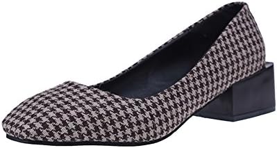 Sweet Ladies Ballet Flats,Fashion Plaid Slip-On Wedge Heel Ladies Shoes , coffee , 36