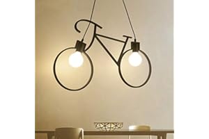 GOECO Lampadario in Ferro Lampada a Sospensione Creative Biciclette E27 per Illuminazione Soggiorno Ristorante Camera da Letto
