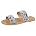 Produktbild SHE.White Damen Pantoletten Sommer Retro Flach Schuhe Große Größe Sandalen Beach Sommerschuhe Druck Hausschuhe Slipper Römische Sandalen 35-43