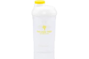 Golden Tree Wave Protein Shaker 600ml, BPA and DEHP Free, 100% Leak-Proof