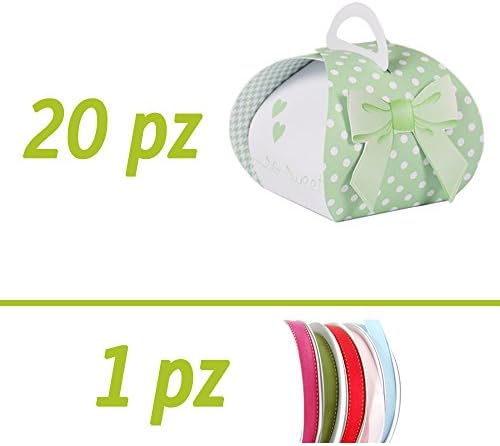 Splitting DIY Wedding Favours Kit | Various Events | Mini Basket Green Cupcake Box | Pack of 20 | 50 MT of Free Tape