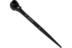 DAKCOS Llave de Carraca de Andamio 19/22 mm carraca de andamio derecha/izquierda, carraca de andamio reversible, negro