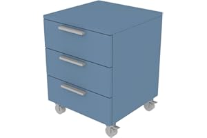 MOBILFINO CAMERETTE 709C3 - Cassettiera cameretta-Ufficio L 45 con Ruote e 3 cassetti h.16, con Guide a Chiusura rallentata 45x45x60 (LxPxH) - Avio/Marina