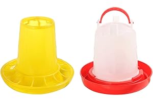 Limtula Kit alimentatore per pulcini e abbeveratoio secchio in plastica contenitore per acqua alimentato dispenser per anatra pollame bambino mangiatoia per pulcini e kit abbeveratoio da appendere per