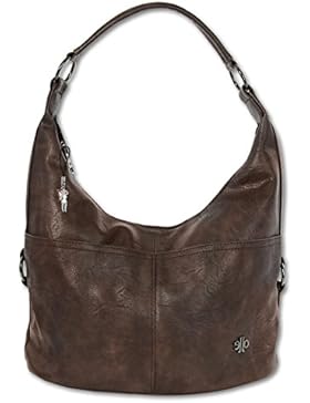 Beuteltasche braun Kunstleder Schultertasche Hobo bag Jennifer Jones OTJ129N