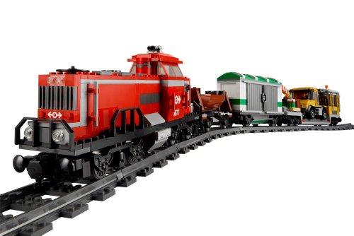 Imagen 2 de LEGO City - Tren de carga rojo con pista