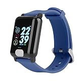 Eboxer Bluetooth 4.0 Farbbildschirm Herzfrequenz Blutdruck EKG Smart Armband Armbanduhr Sportuhr Wasserdichte Uhr unterstützt Android/IOS (Blau)