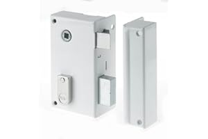Yale Serrure en Applique Verticale à Fouillot - Axe 44 mm, Carré 7 mm - Installation Porte Main Droite - Idéal Tout Type de Porte Intérieure de Communication - en Acier Durable - 2 Clés - Blanc