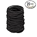 CHRONEXtm 25 Pcs Black Ponytail Holders Hair Elastic Rubber Bands Ties Accessories...
