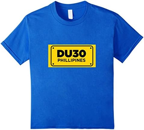 DU30 Philippines Yellow License Plate Duterte Pride T-Shirt Kids 10 Royal Blue