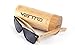 Produktbild Vento Eyewear® modell Chinook Black&Grey - Sonnenbrille aus Bambus / Holz, Entworfen in Italien, mit CE-Zertifikat und UV400 Schutz, schwarz Rahmen grau Objektiv of polycarbonate