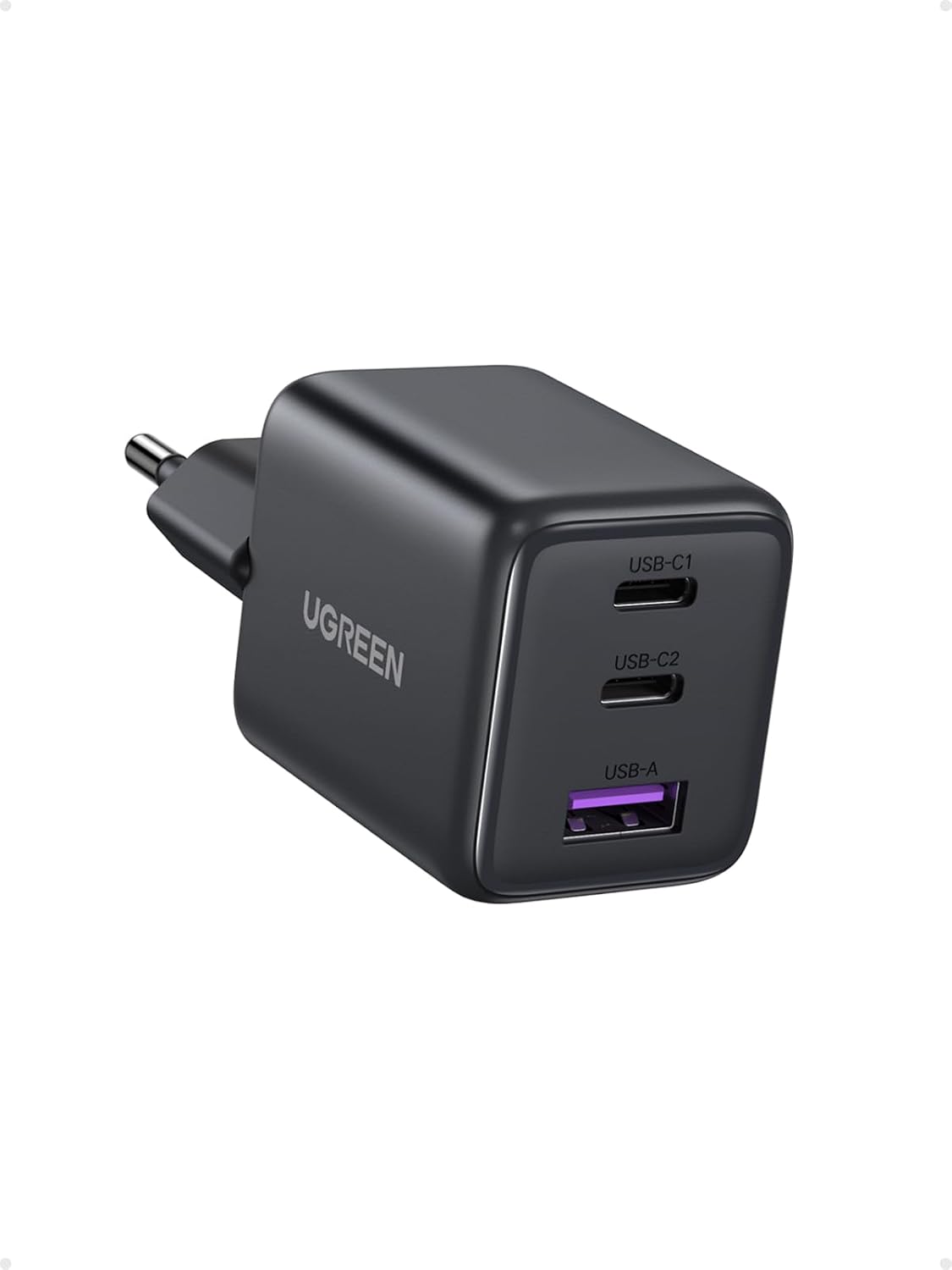 UGREEN Zapix 30W Chargeur USB C Rapide iPhone 3 Ports Prise Secteur (Noir) | GaN Compatible avec iPhone 17 Pro Max Air 16 15 14 Plus Pixel 9 Pro Galaxy S25 S24 S23 Ultra A57 A76 iPad MacBook Air Neo