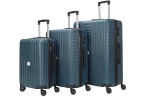 HOMEROKK PARIS Lot de 3 Valises 20"/24"/28" I Coque Rigide en ABS I Serrure à Code I 4 Roues à 360° I (Bleu)