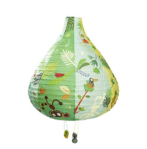 Preisvergleich Produktbild Lilliputiens 83032 Lampenschirm / Papierlampe für das Kinderzimmer, Muster und Figuren leuchten magisch im Dunkeln, Größe: 50 x Ø 45 cm