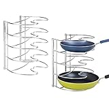 COLOCACIÓN SENCILLA: Estos estantes para cocina para ollas y sartenes se colocan en pocos pasos simples. Se incluyen instrucciones de montaje y herramientas para un sencillo ensamblado.