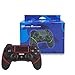 Produktbild RQINW Gaming Controller Wireless Bluetooth Gamepad, USB-Aufladung, Vibrationsfeedback, Gaming Controller für PS4 (Schwarz-Rot)