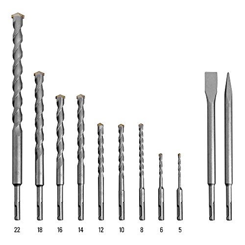 TROTEC Bohrhammer PRDS 10-230V (1500W, 5 J, Bohrleistung in Mauerwerk/Ziegel Ø 32 mm) inklusive Bohrer- und Meißel-Set - 8