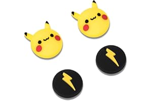 Viwind Copri levette Analogiche in Silicone per Nintendo Switch/Switch OLED Joycon,Joystick Cap Analogico,Joystick Thumb Grip Caps Cover,Accessori Kawaii Animal Cartoon per NS Switch Lite(Pikachu)