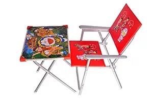 AVANI METROBUZZ Kids Study & Play Wooden Adjustable Folding Printed Table and Chair Set for (2 to 6 Year Old) Girls and Boys Baby - (Design 2)