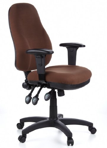 hjh OFFICE, 702040, Professional office chair, swivel, executive chair, computer chair for home and office, ZENIT PRO, brown, fabric, thick padded ergonomic backrest height and tilt adjustable, thick padded seat with special synchro mechanism, heigth adjustable armrests with softpads , multicolor