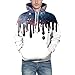 Produktbild Hmeng Männer Muster Drucken Athletische Pullover Mode Hoodies Sweatshirts (Weiß, 3XL)