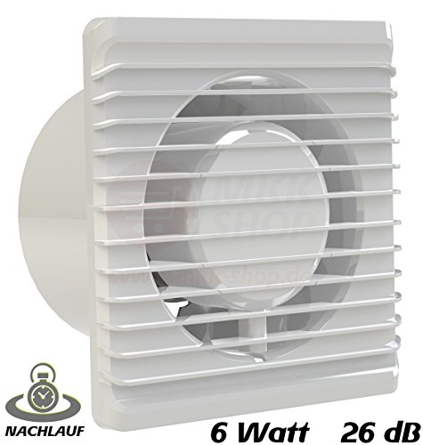 Badventilator Ø 100 mm in weiß mit Timer / Nachlauf Lüfter Ventilator