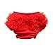 Wennikids Baby Girls Newborn Chiffon Bloomers,Diaper Cover,Ruffles Bloomers Medium Red