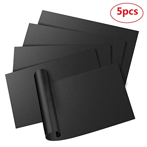 MERES Parrillas para Barbacoa - Bandeja Antiadherente para Forro Grande con Hojas de Superficie acabadas de teflón Tipos de Parrilla Resistente al Calor y Reutilizable (Paquete de 5)