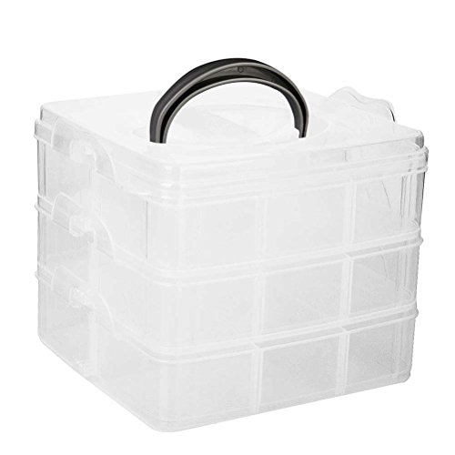 ROSENICE Aufbewahrungsbox Sortierbox mit Tragegriff Schmuckkästchen Transparent