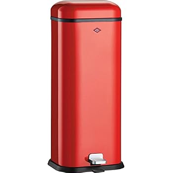 Poubelle Wesco Spaceboy XL - Collecteur De Déchets 35L En Tôle Acier Rouge - Neuf