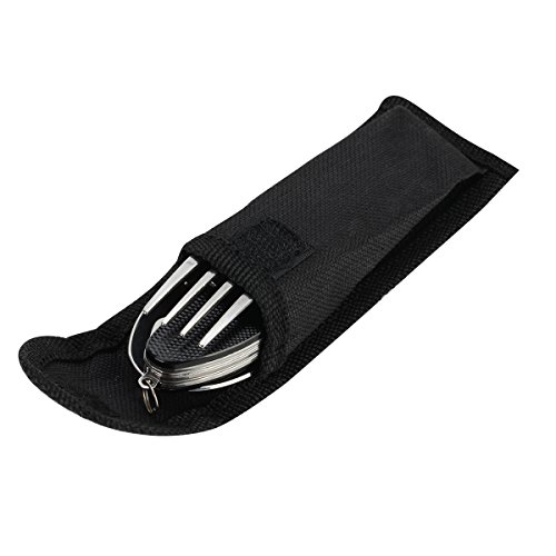 ZITFRI Campingbesteck Klapp-Besteck aus Edelstahl Outdoor Besteck Reisebesteck mit Gürteltasche - 6