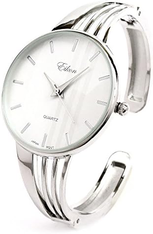 Silver String Style Band Luxury Women's Bangle Cuff Watch